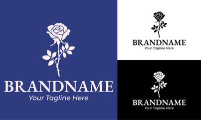 Classic Elegant Rose Logo Design Template for Boutique, Wedding, and Beauty Brands