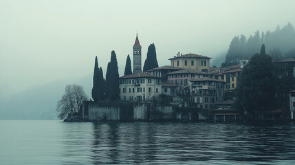 Fototapeta premium Varenna town, Como Lake district landscape. Italy, Europe.