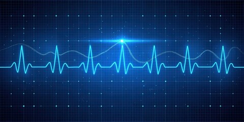 Abstract digital heartbeat monitor displaying vital signs and rhythm