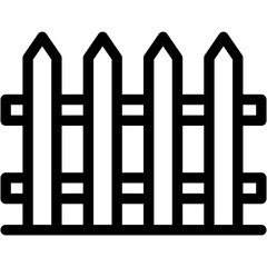 Vector Icon Fence, Picket, Garden, Farming And Gardening, Carpentry