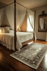 Elegant Guest Room with Four-Poster Bed