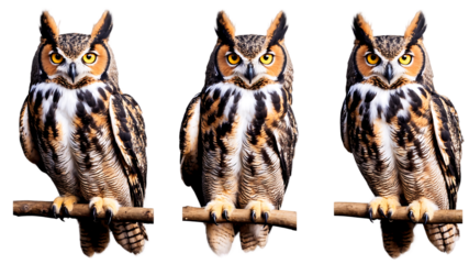 Majestic Owl Perched on a Branch with Sharp Eyes and Intricate Feathers in a Natural Setting