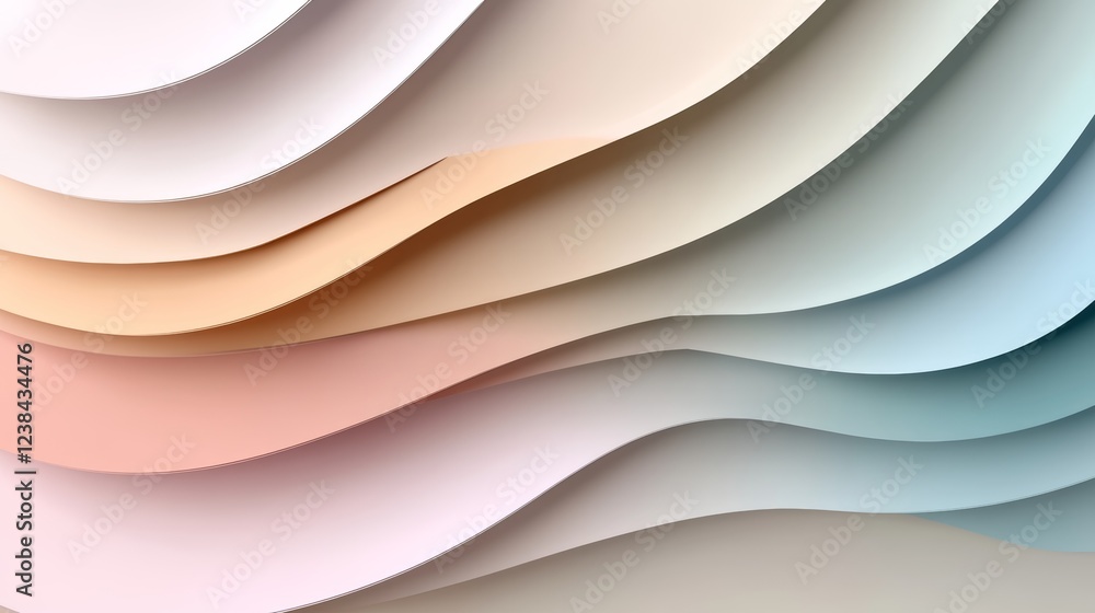 Poster dynamic abstract background featuring fluid layers in soft colors ideal for creative designs and art