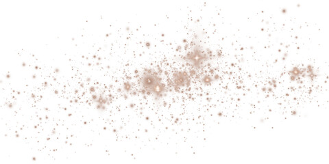 Chocolate brown sparks of dust and chocolate brown stars shine with special light. Christmas light effect. Chocolate brown sparkling particles of magic dust. Chocolate brown shade Mocha Mousse. PNG.	