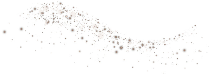 Chocolate brown sparks of dust and chocolate brown stars shine with special light. Christmas light effect. Chocolate brown sparkling particles of magic dust. Chocolate brown shade Mocha Mousse. PNG.	