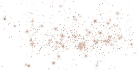 Chocolate brown sparks of dust and chocolate brown stars shine with special light. Christmas light effect. Chocolate brown sparkling particles of magic dust. Chocolate brown shade Mocha Mousse. PNG.	