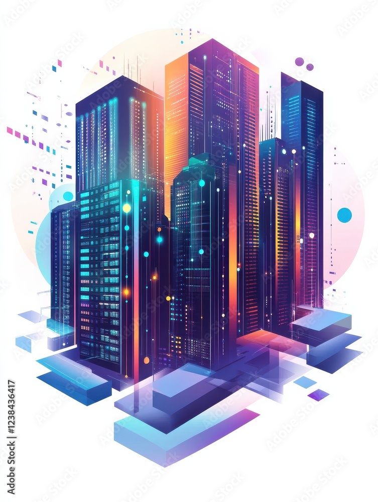 Poster information storage infrastructure abstract concept vector illustration set. big data architecture, 