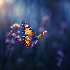 Butterfly in Flight Symbolizing Freedom