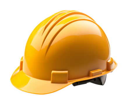 Hard hat for worksite on a transparent background. isolated background.