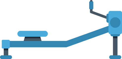 Blue rowing machine for working out muscles at the gym or at home