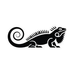 Vector Illustration of a Stylized Iguana
