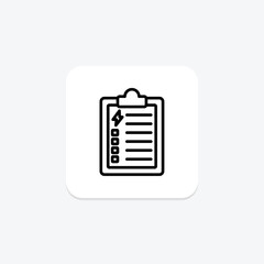 Energy Inspection line icon, vector, pixel perfect, illustrator file