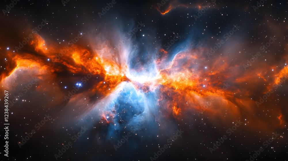 Poster a breathtaking image of a captivating cosmic explosion revealing the enigmatic and depths of the vas