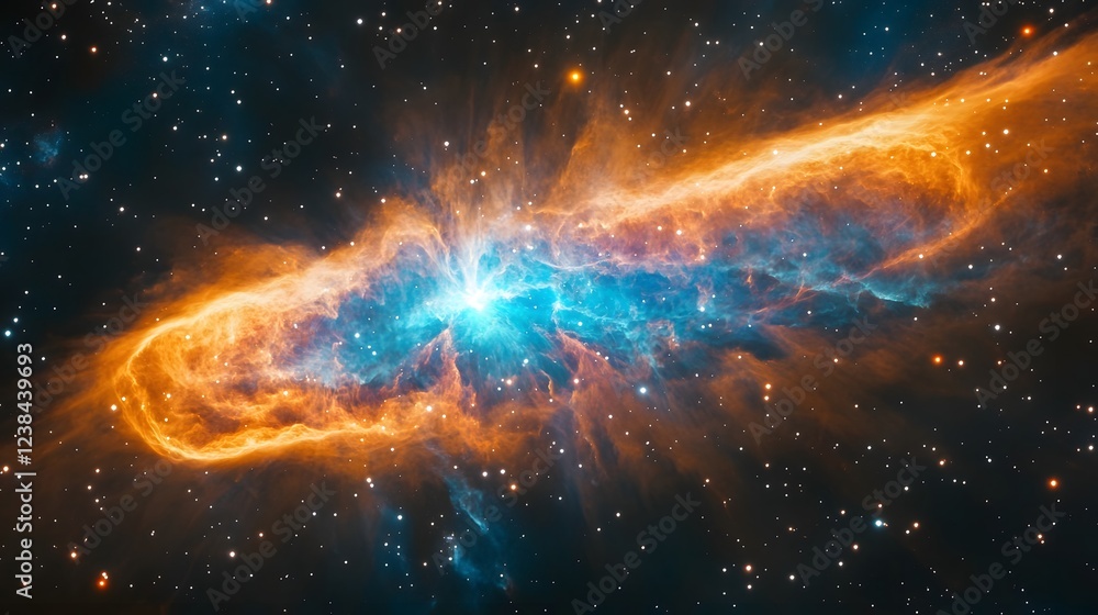 Poster breathtaking cosmic explosion illuminating the depths of the vast ethereal universe with a mesmerizi