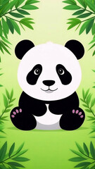 Cute panda in the bushes, phone wallpaper hd, mobile screen images