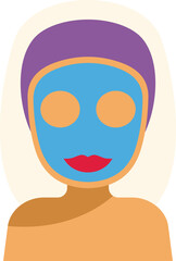 Woman is enjoying a beauty treatment with a blue cosmetic face mask for skin hydration