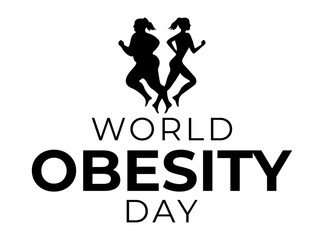 World Obesity Day black vector typo Logo Black Color
