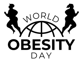 World Obesity Day black vector typo Logo Black Color