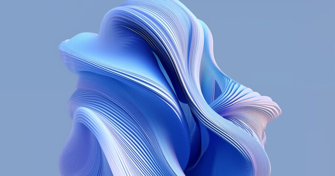 3d abstract blue background wavy liquid shapes light indigo sky-blue smooth curves elegant