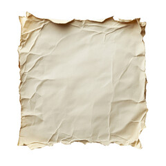Obraz premium Crumpled beige paper on a transparent background for creative designs and art projects
