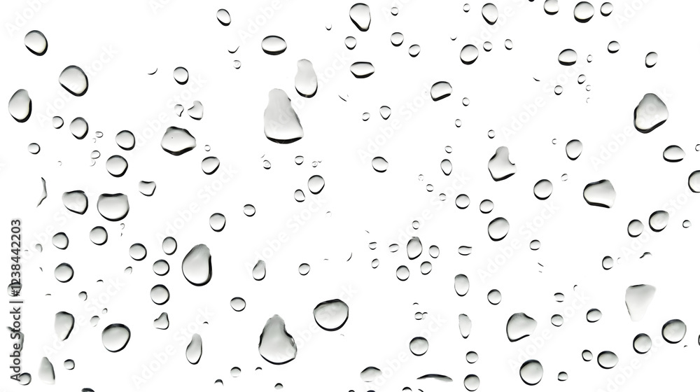 Aufkleber Captivating close up of water droplets on a transparent glass like surface creating a mesmerizing abstract pattern with intricate details and a sense of purity and freshness