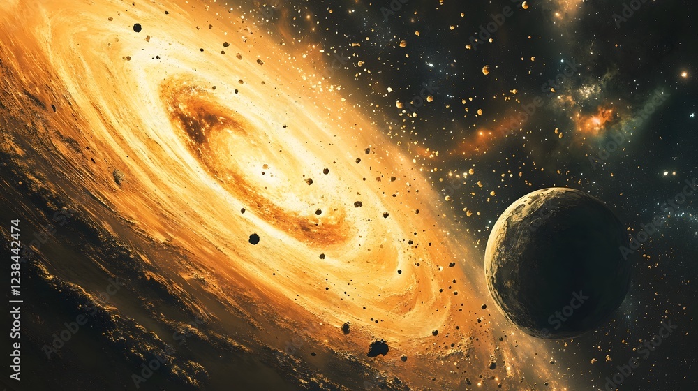 Aufkleber captivating cosmic panorama showcasing the wonders of the universe in explosive celestial splendor w