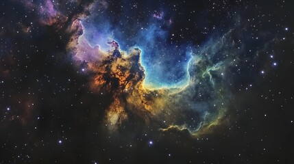 Fototapeta premium Captivating Cosmic Scenery A Breathtaking Nebula in the Vast Expanse of the Universe Showcasing the Stunning Beauty and Mystery of the Cosmos