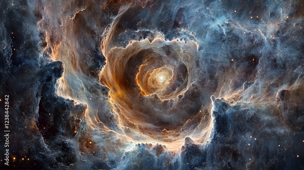 Poster captivating cosmic swirl vibrant celestial explosion in the depths of the universe showcasing the me