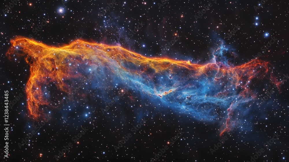 Aufkleber Captivating image of a colorful dynamic cosmic explosion showcasing the vibrant energies and luminous mysteries of the universe  Glowing stellar nebula in a breathtaking interstellarscape