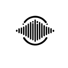 Abstract Sound Waveform: Digital Audio Frequency Music Technology Vector Icon