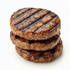Juicy Grilled Beef Burger Patties eat isolated ge tranjuicent background