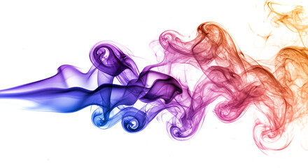 colorful smoke on white, abstract colorful smoke isolated transparent background