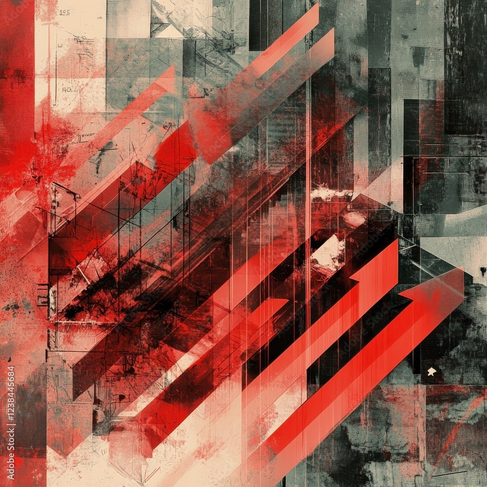 Aufkleber digital composite of arrows and graph
