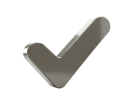 check mark icon 3d on isolated white background