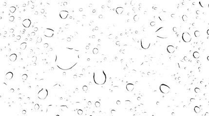 close up view of transparent water droplets and bubbles on a clear glass surface creating an abstract nature inspired background with a fresh pure and tranquil atmosphere