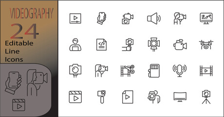 videography icon set cannot be edited already expanded and merged