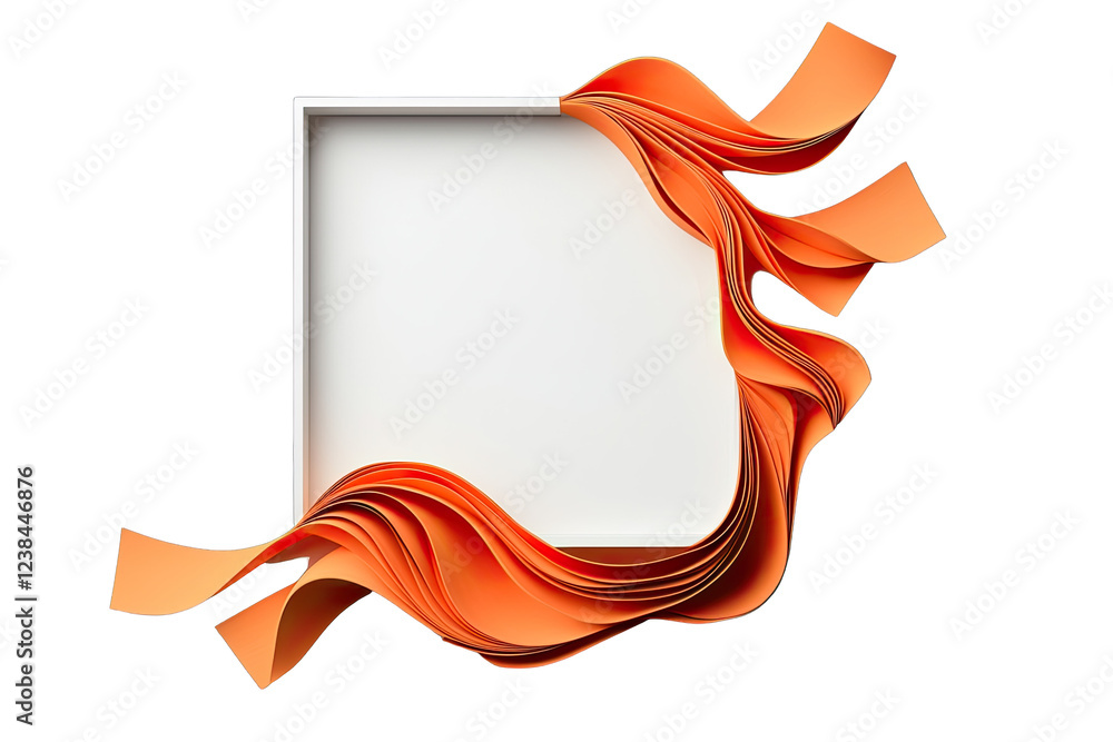 Poster balance symmetry idea. abstract design featuring a blank space with flowing orange ribbons for creat