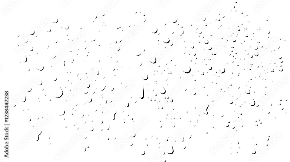 Aufkleber Closeup view of water droplets and raindrop patterns forming on a transparent glass window during a rainy day creating a fascinating abstract and minimalistic natural background