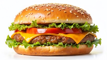 Big Cheeseburger on White Background