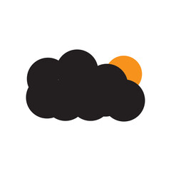 Cloud and sun logo icon illustration flat