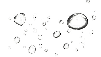 Flowing crystalline water droplets cascading and rippling over a smooth reflective surface in a tranquil minimalist visual composition  The droplets refract and shimmer creating an abstract