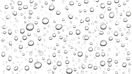 Macro view of detailed water droplets or dew on a smooth transparent surface with a minimalist and abstract white background  Natural liquid crystal texture and reflections