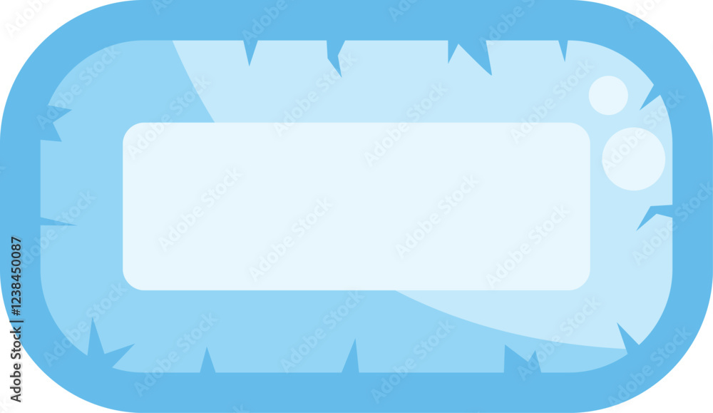 Poster frozen progress bar or button with empty space for text, resembling ice or arctic design
