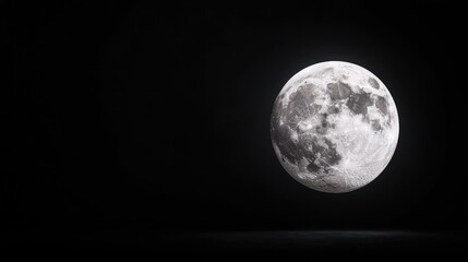 Obraz premium Full moon night sky, dark background, space exploration, astronomy poster