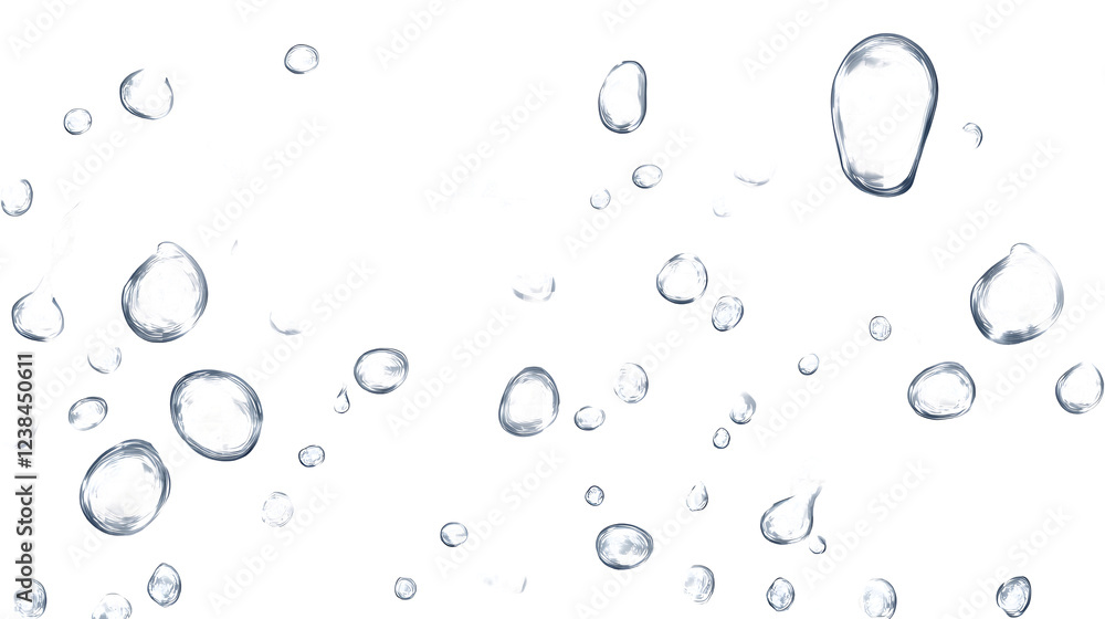 Poster Stunning abstract background of crystal clear water bubbles floating in a transparent fluid  The bubbly surface creates a mesmerizing shimmering and ethereal visual effect  This image has a natural