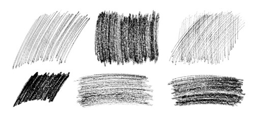 Set brushes of black charcoal and pastel strokes textures.