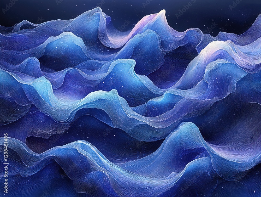Poster abstract blue waves graphic background use desktop background or presentation
