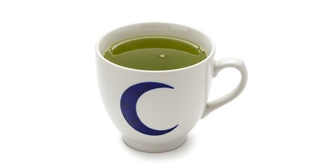 Obraz premium Matcha Tea in Moon Mug Relaxing Drink Photo