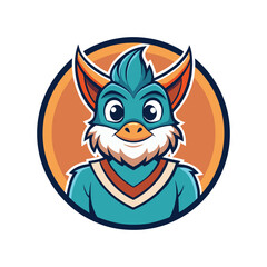Fototapeta premium Luxury Cartoon Character Mascot Logo in Round Emblem ? Premium and Playful Design