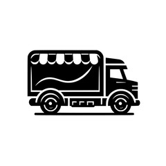 Food Truck Design: A Vector Illustration of a Mobile Kitchen, Perfect for Catering and Delivery Services. Ideal for Restaurant Branding and Marketing.